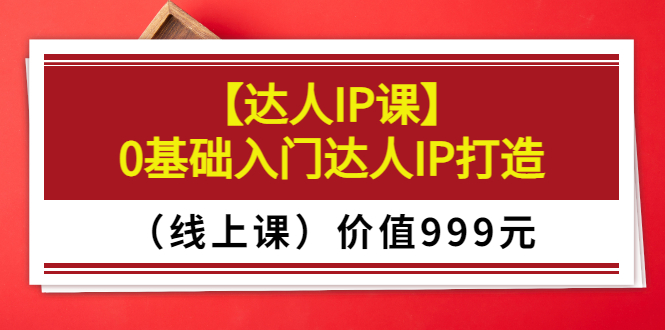 【达人IP课】0基础入门达人IP打造（线上课）价值999元