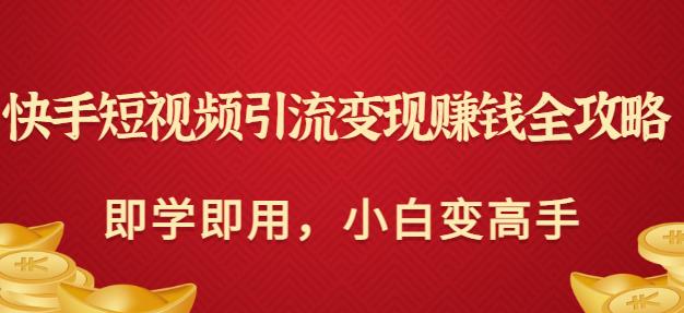 快手短视频引流变现赚钱全攻略：即学即用，小白变高手（价值980元）