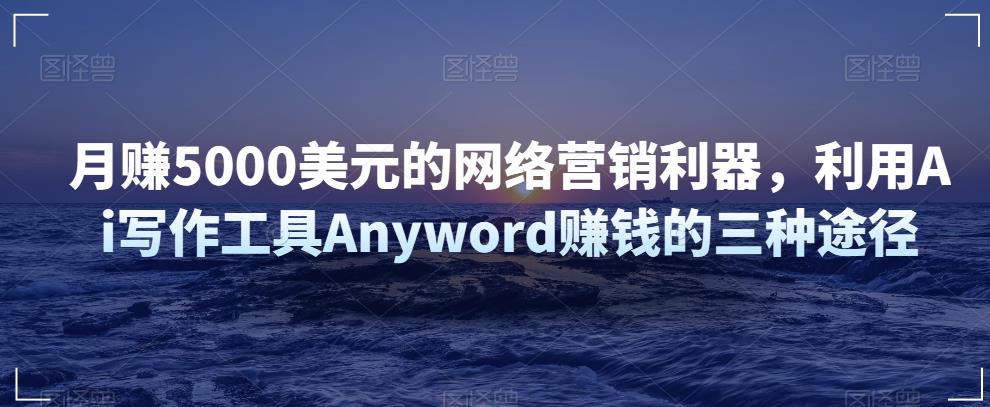 图片[1]-利用Ai写作工具Anyword赚钱的三种途径，月赚5000美元的网络营销利器-阿灿说钱