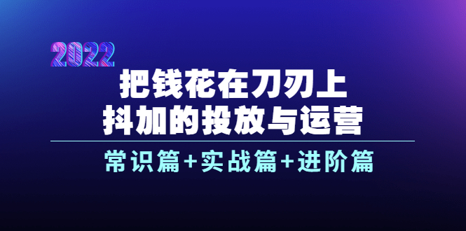 把钱花在刀刃上，抖加的投放与运营：常识篇+实战篇+进阶篇（28节课）插图