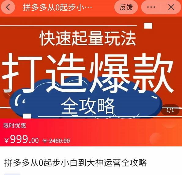 拼多多从0起步小白到大神运营全攻略：快速起量打造10W+爆款全攻略！插图