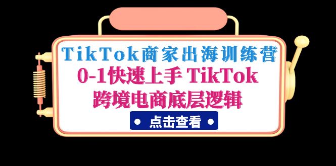 TikTok商家出海训练营：0-1快速上手 TikTok跨境电商底层逻辑