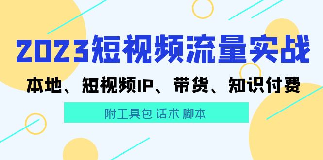 2023短视频流量实战 本地、短视频IP、带货、知识付费（附工具包 话术 脚本)