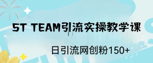 图片[1]-ST TEAM引流实操课，日引流网创粉100+-阿灿说钱