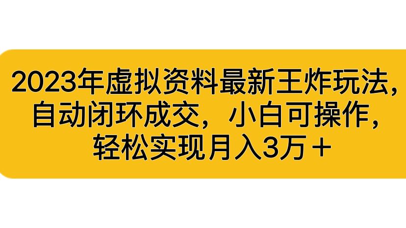 图片[1]-2023年虚拟资料最新王炸玩法，自动闭环成交，小白可操作，轻松实现月入3W-阿灿说钱