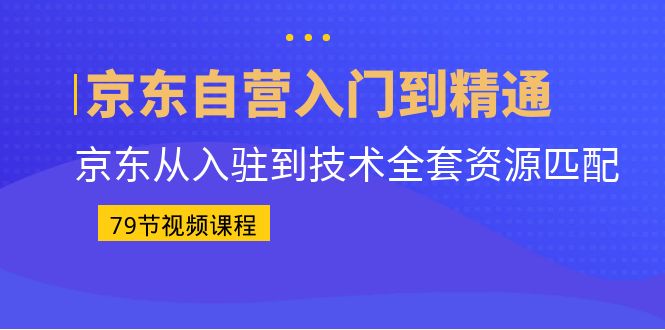 图片[1]-京东自营入门到精通：京东从入驻到技术全套资源匹配-阿灿说钱