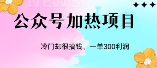 图片[1]-公众号加热项目：冷门玩法揭秘，每单可获利润300+-阿灿说钱