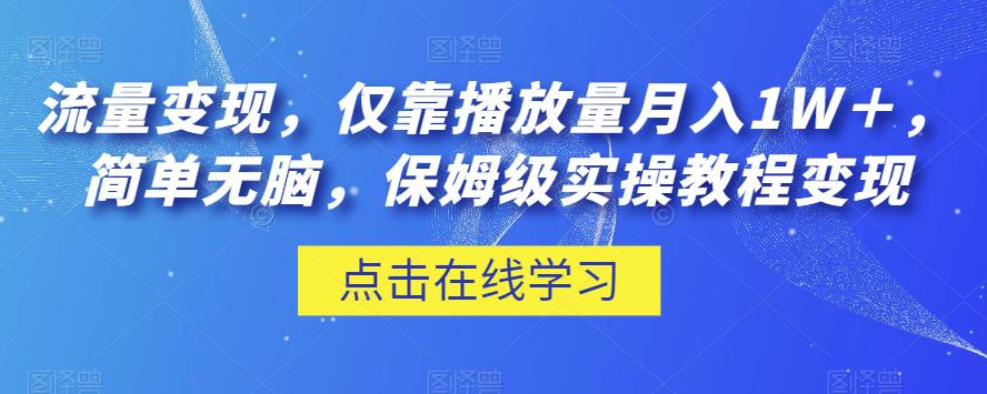 图片[1]-流量变现，仅靠播放量月入1W＋，简单无脑，保姆级实操教程【揭秘】-阿灿说钱