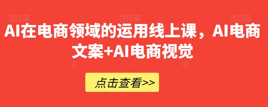 图片[1]-AI在电商领域的运用线上课，​AI电商文案+AI电商视觉-阿灿说钱