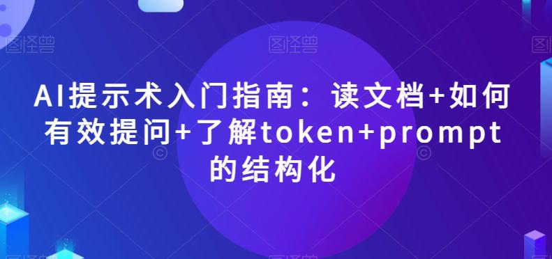 图片[1]-AI提示术入门指南：读文档+如何有效提问+了解TOKEN+PROMPT的结构化【揭秘】-阿灿说钱