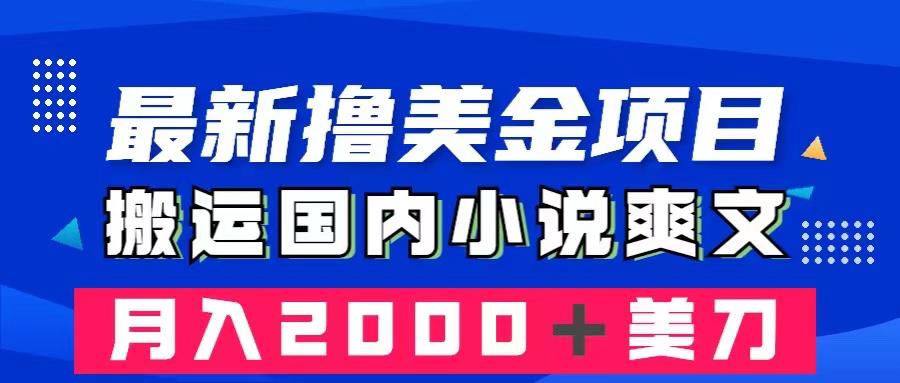 图片[1]-最新撸美金项目：搬运国内小说爽文，只需复制粘贴，月入2000＋美金-阿灿说钱