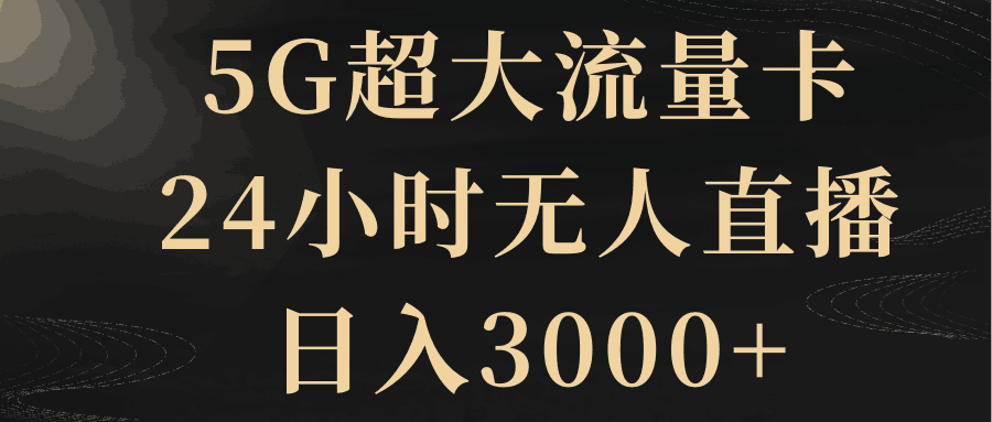 图片[1]-5G超大流量卡，24小时无人直播，日入3000+-阿灿说钱