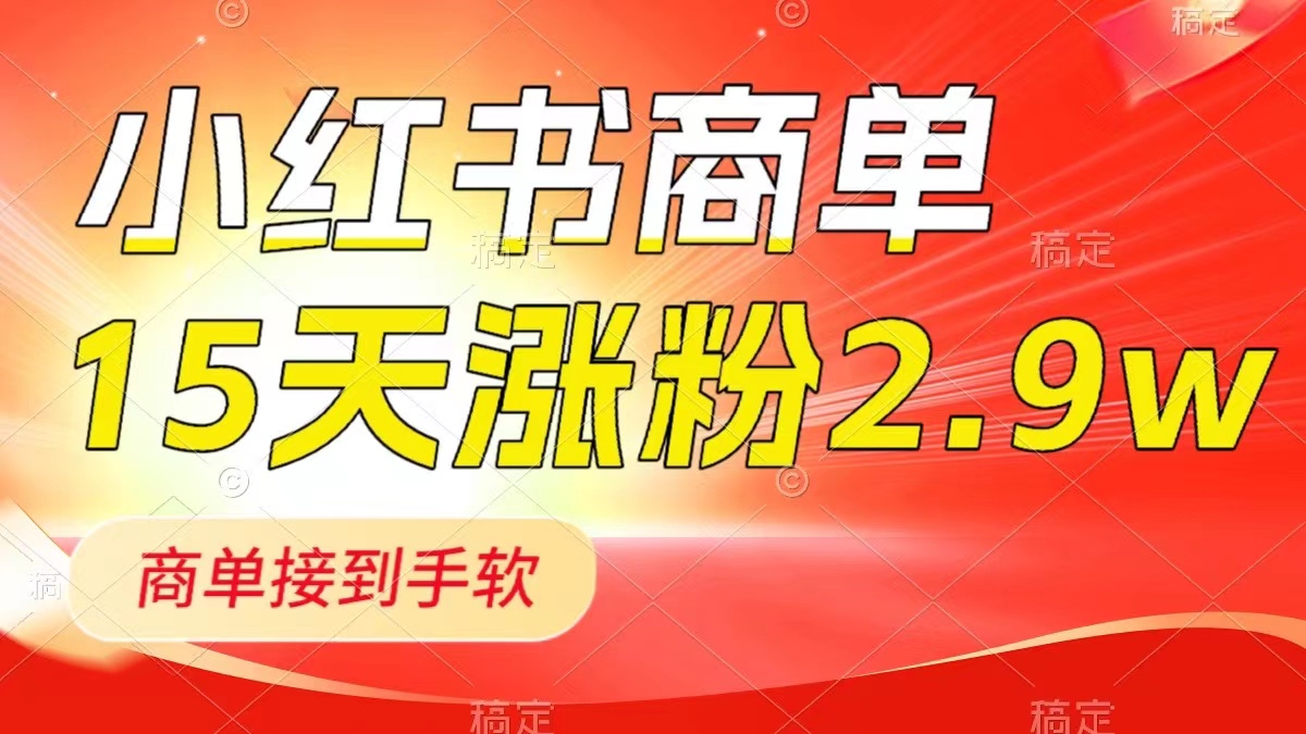 图片[1]-小红书商单最新玩法，新号15天2.9w粉，商单接到手软，1分钟一篇笔记-阿灿说钱